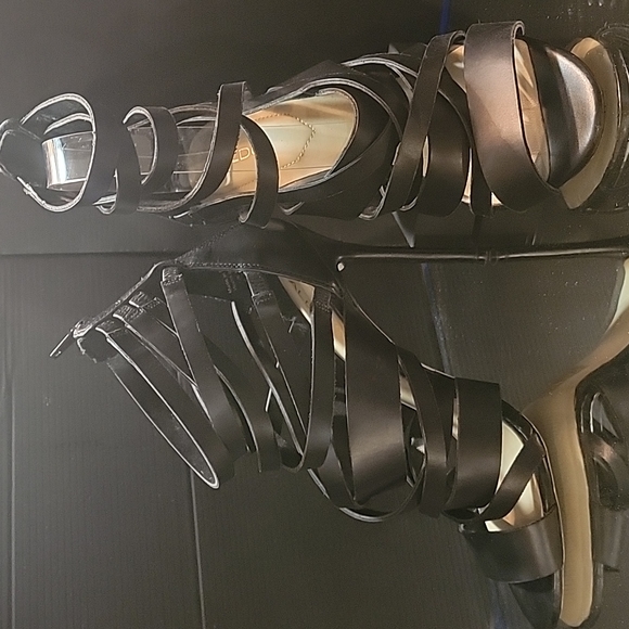 Aldo Shoes - Aldo black leather caged heels 39 . 8.5